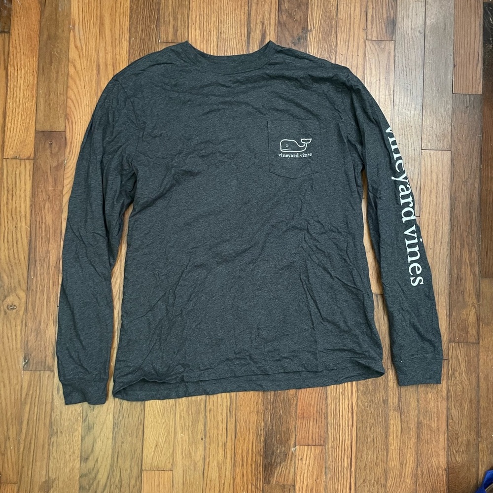 Vineyard Vines Men's Charcoal Long Sleeve Tee